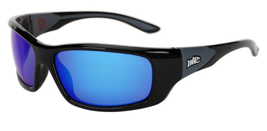 Renegade Ike Sunglasses Shiny Black/Grey Blue